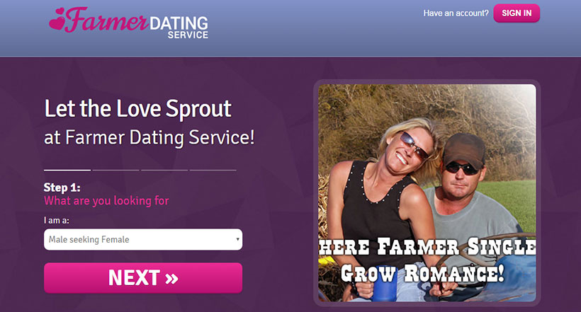 Farmer Dating Service Homepage