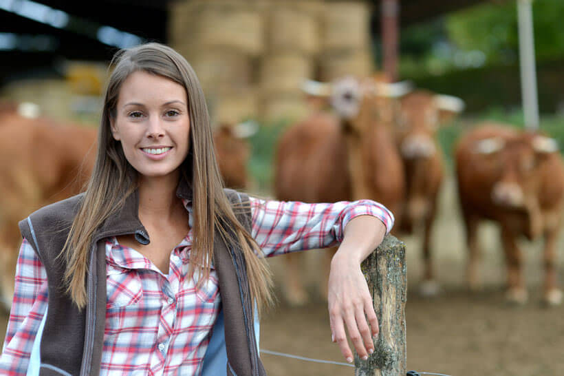 girl on farm