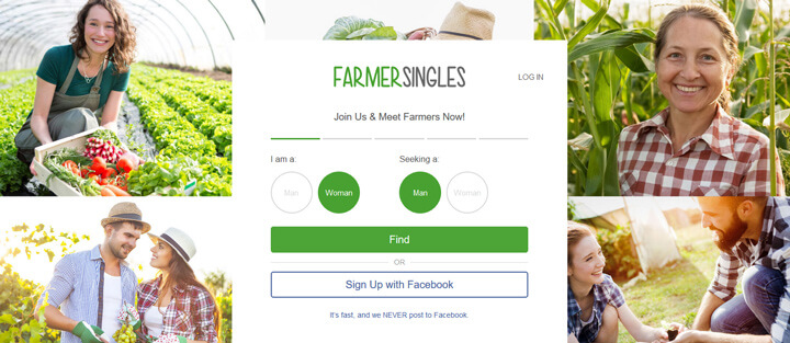 Farmer Singles printscreen homepage